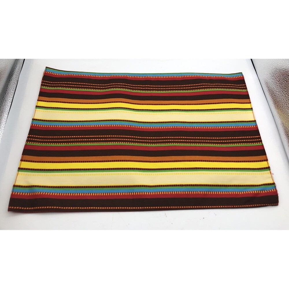 Homer Laughlin Fiesta Reversible Multi Stripe / Red  Place Mat